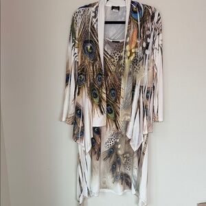 Vintage Y2K Jostar Peacock Pattern Embellished Asymmetrical Set